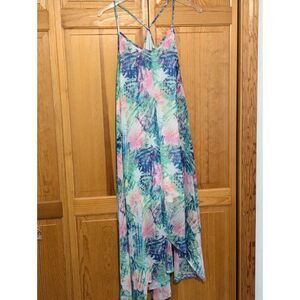 Pink & Green‎ Trapeze Maxi Dress Small Resort